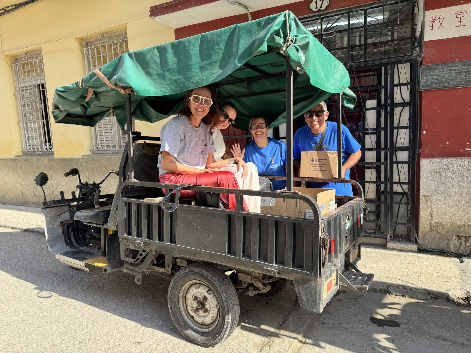 THAFOCJ team delivering donations by truck in Cuba